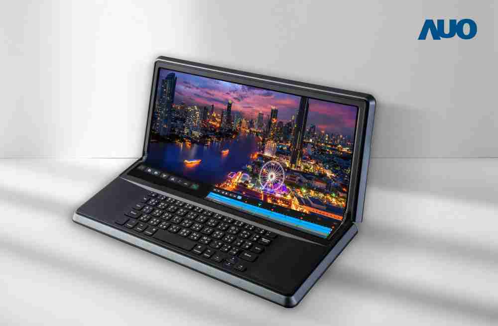 尊龙集团14.6吋Micro LED折迭显示屏幕，，，，搭配半径4mm的弯折绞炼，，，以及高画素、、、、高亮度、、高对比度的显示技术特点，，，即便在大视角下仍保有绝佳色相与亮度